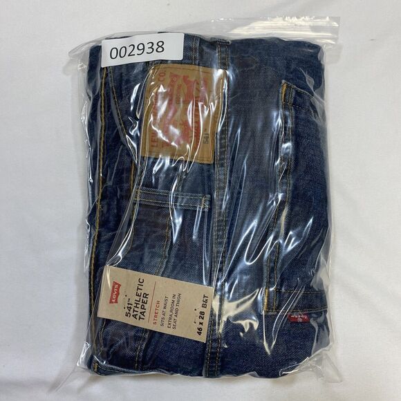 Levi's 541 Athletic Taper Jeans Men 46x28 Blue Stretch Big & Tall American Denim - Picture 14 of 14